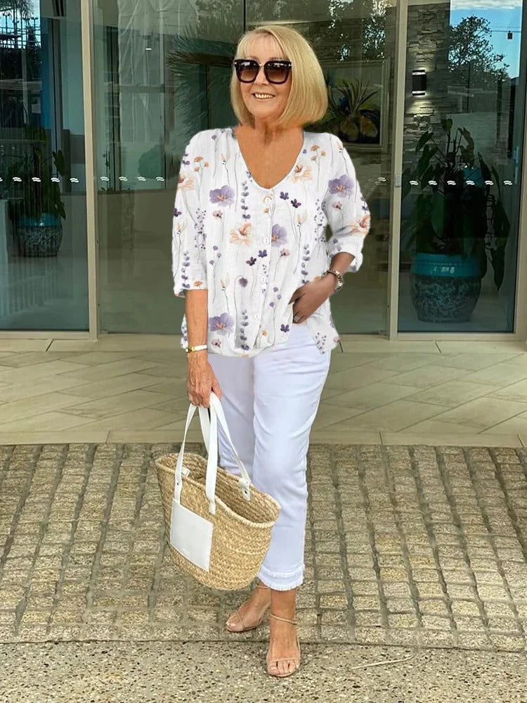 Bianca | Printed Button Tunic Top