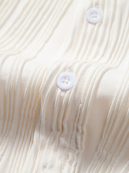 Joshua - Wave Textured Button Up Shirt & Shorts