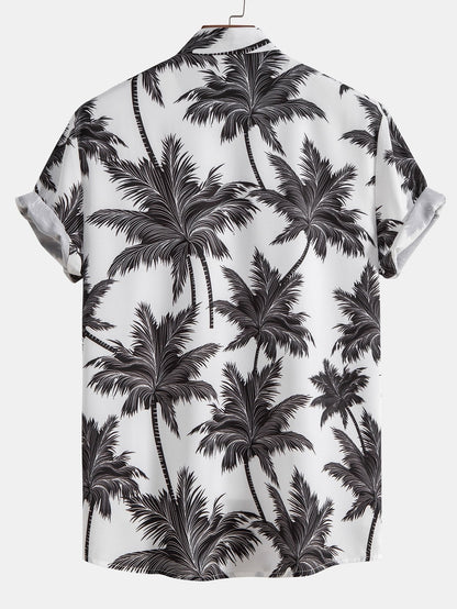 Ryan - Palm Tree Print Button Up Shirt & Swim Short