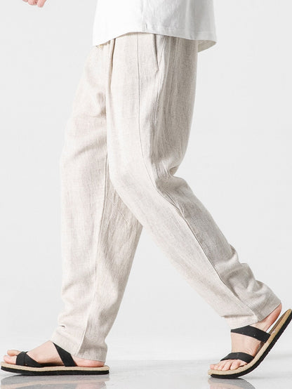 Callum - Relax Fit Linen And Cotton Blend Harem Pants