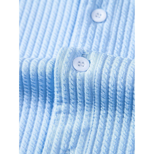 Riley - Muscle Fit Ribbed Stand Collar Shirt