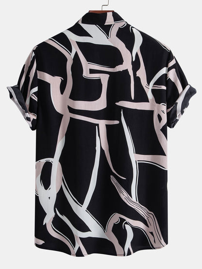 Ben - Abstract Print Button Up Shirt & Swim Shorts