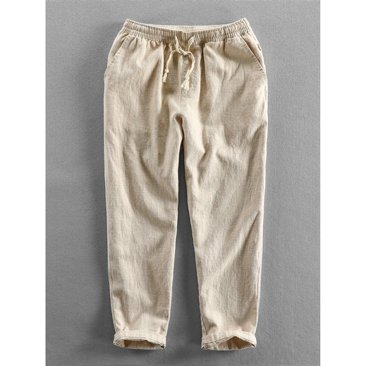 Noah - Linen Cotton Blend Cropped Pants